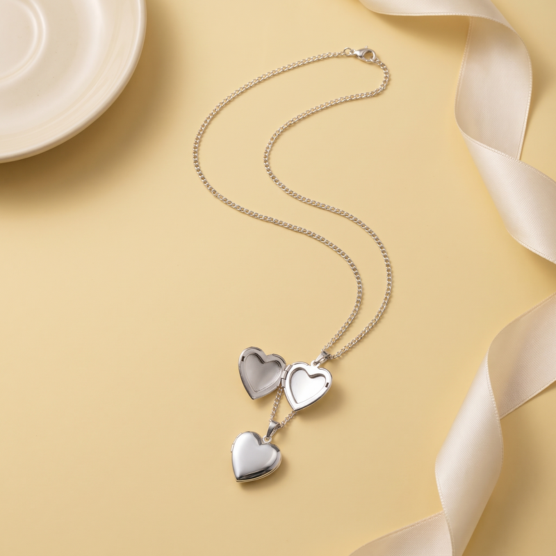 Flat lay of Double Heart Pendant Chain