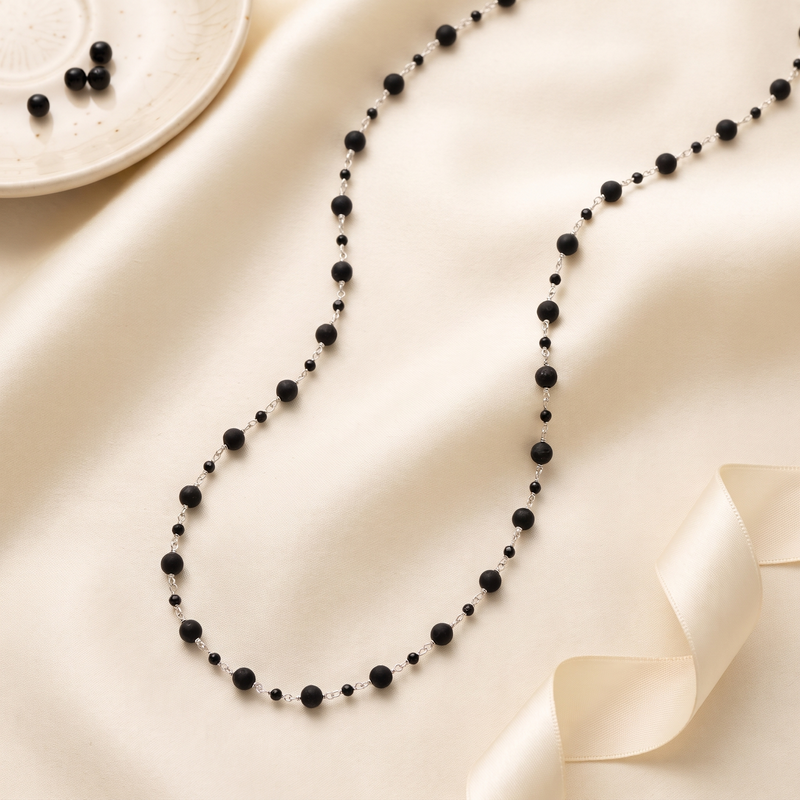 Flat lay of Black Onyx Beaded Chain