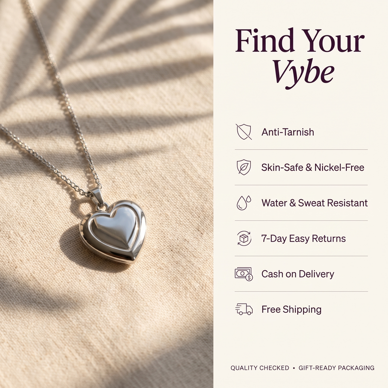 Features and promises: Silver Heart Pendant Chain