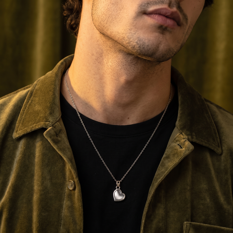 Worn on neckline: Winter Heart Pendant
