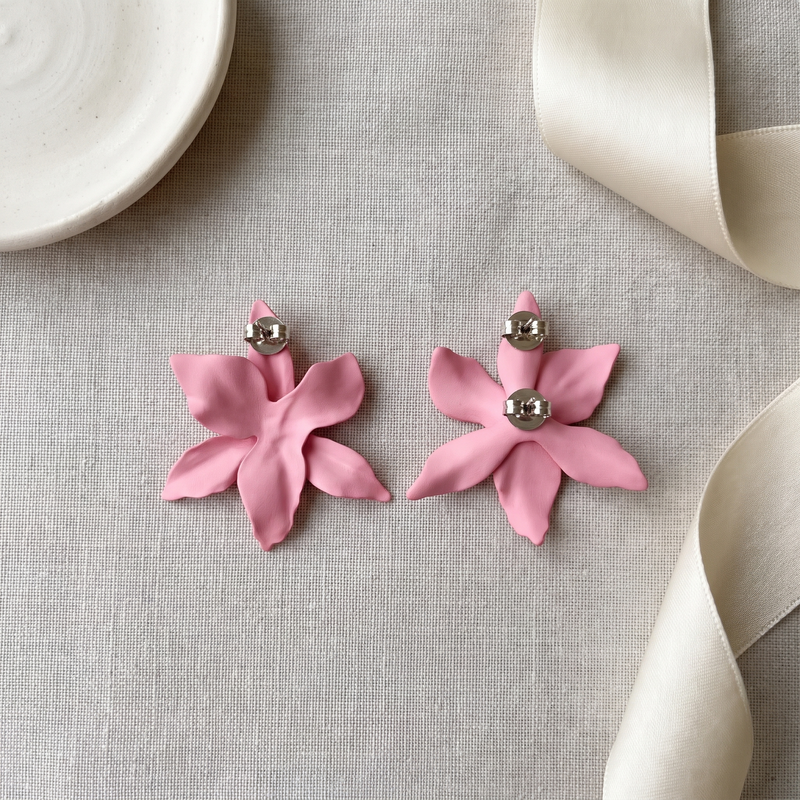 Flat lay of Flower Statement Stud Earring