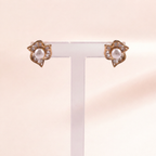 Pearl & Crystal Flower Stud Earrings