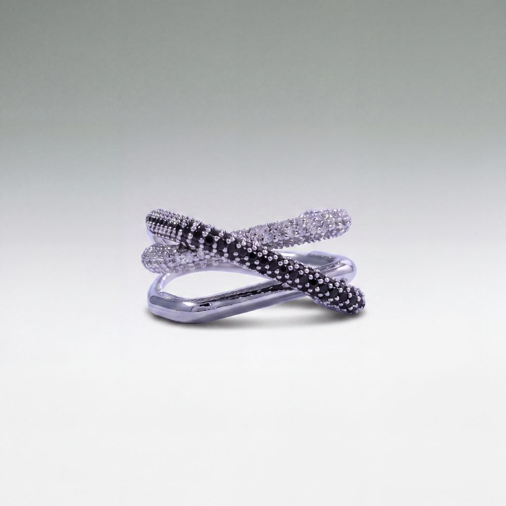 Vesper Crossover Pavé Ring