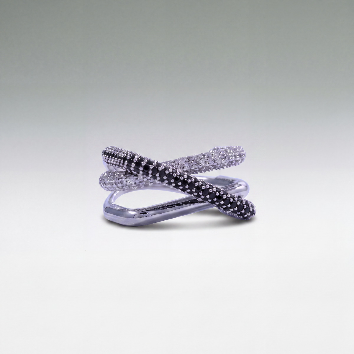 Vesper Crossover Pavé Ring