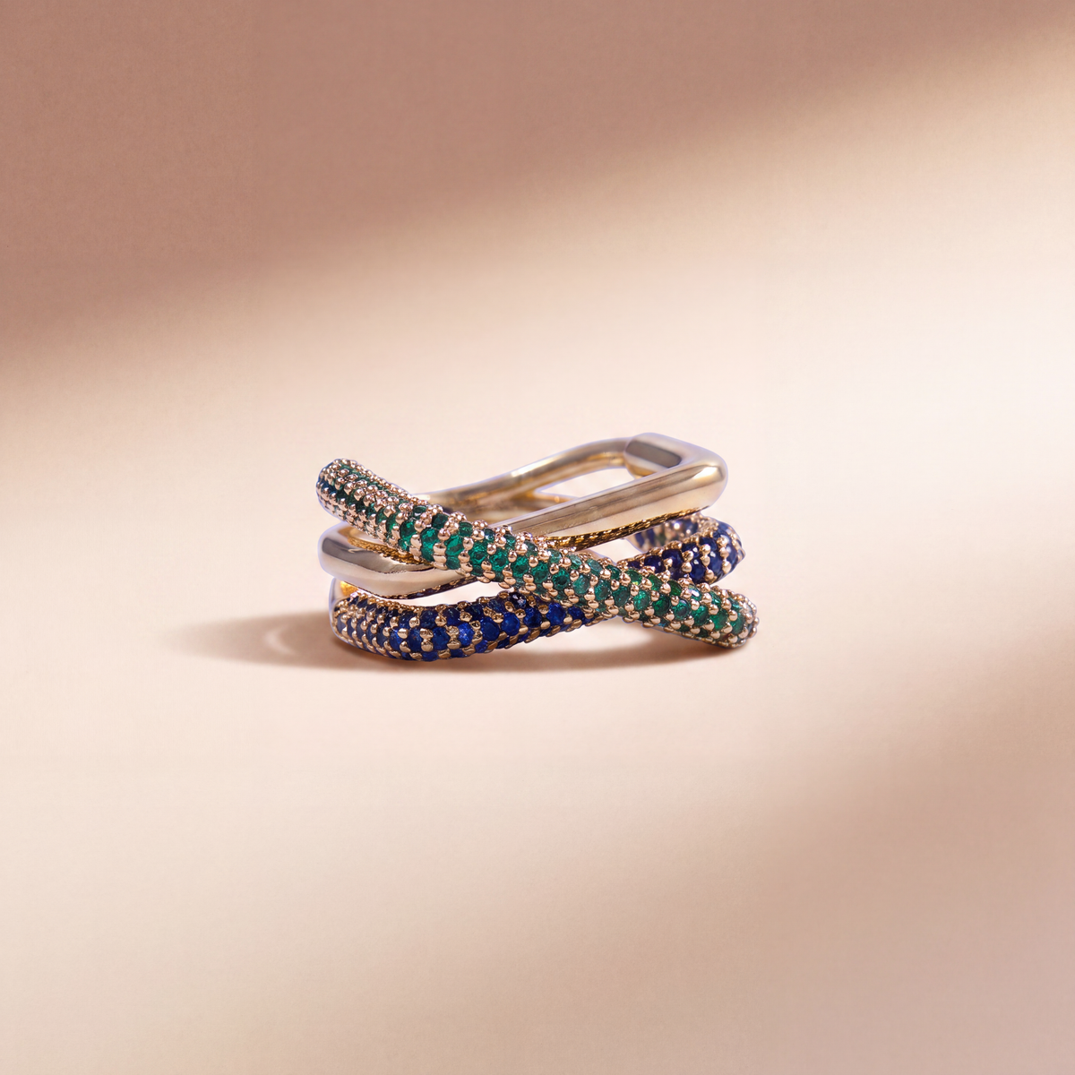 Vesper Crossover Pavé Ring