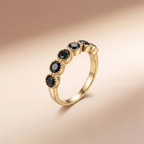 Onyx Beaded Halo Stone Ring | Vybe Global Store - Image 2