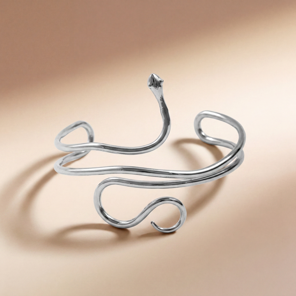 Rose Gold Snake Hand Cuff | Vybe Global Store - Image 5
