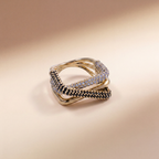 Vesper Crossover Pavé Ring