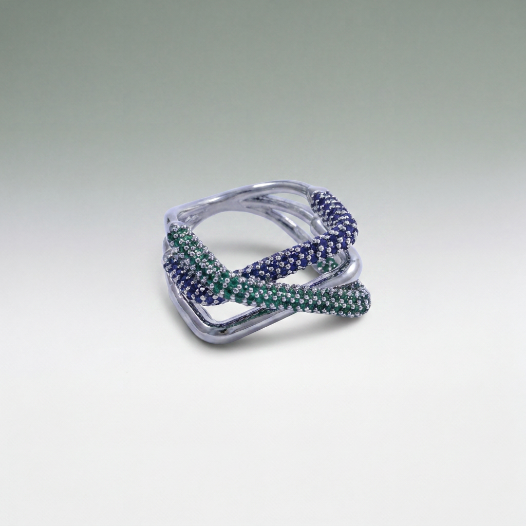 Vesper Crossover Pavé Ring
