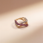 Vesper Crossover Pavé Ring