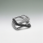 Vesper Crossover Pavé Ring
