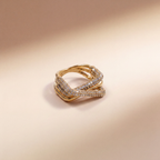 Vesper Crossover Pavé Ring