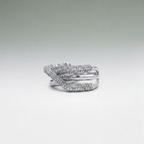 Vesper Crossover Pavé Ring