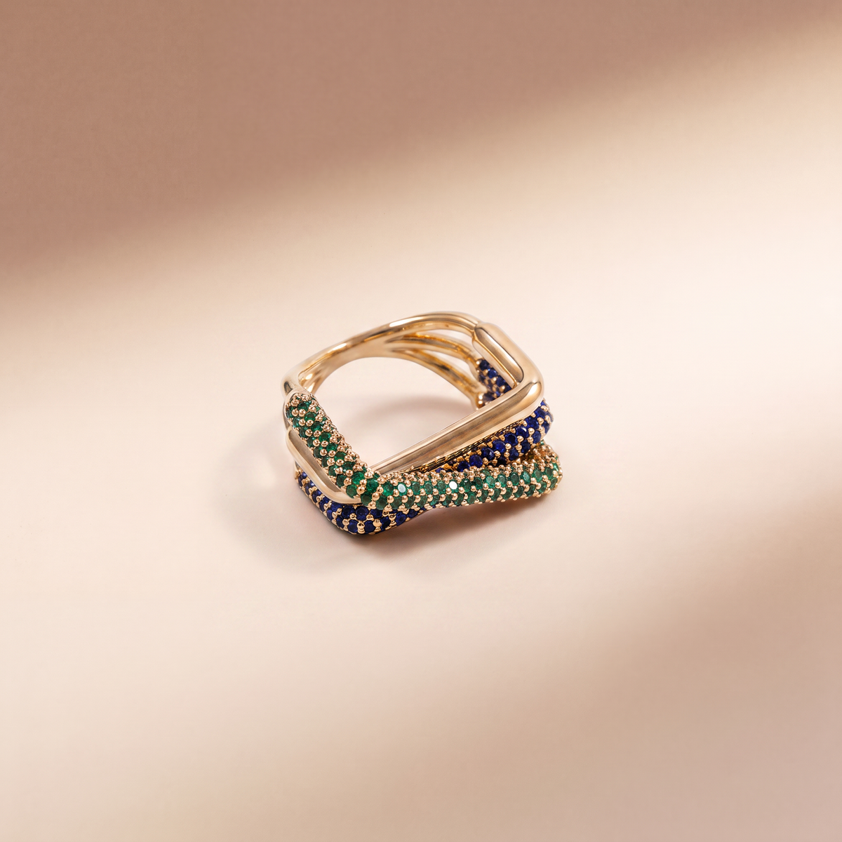 Vesper Crossover Pavé Ring