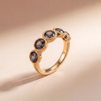 Onyx Beaded Halo Stone Ring | Vybe Global Store - Image 4