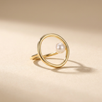 Open Circle Pearl Ring | Vybe Global Store - Image 4
