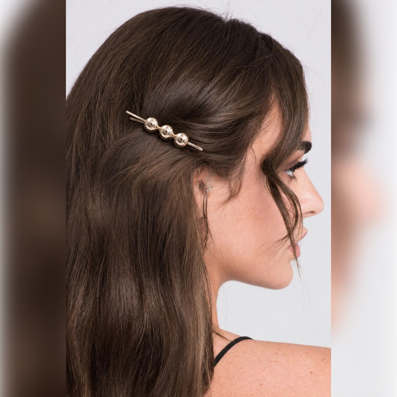 Triple Metallic Ball Hair Pin | Vybe Global Store - Image 2