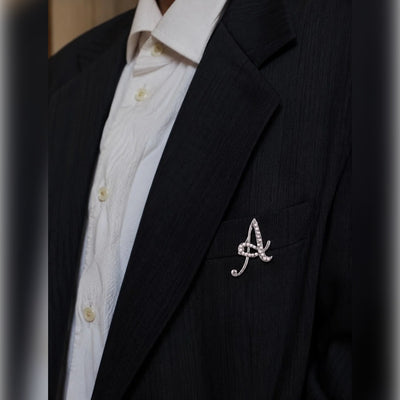 Pearl Initial "A" Brooch