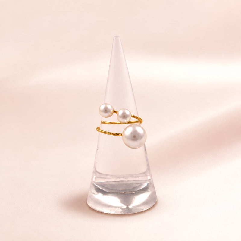 Triple Pearl Open Ring | Vybe Global Store - Image 10