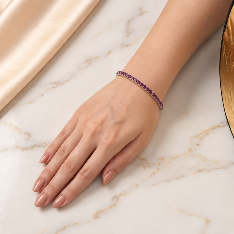 Purple Crystal Tennis Bracelet