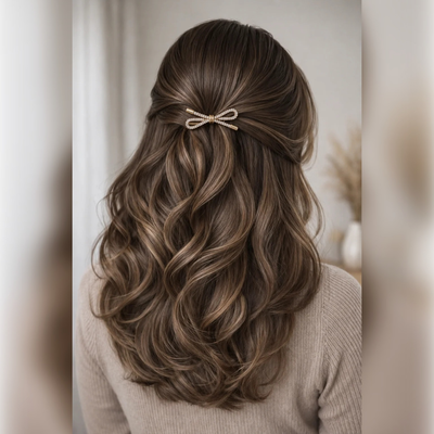 Metallic Ribbon Hair Clip