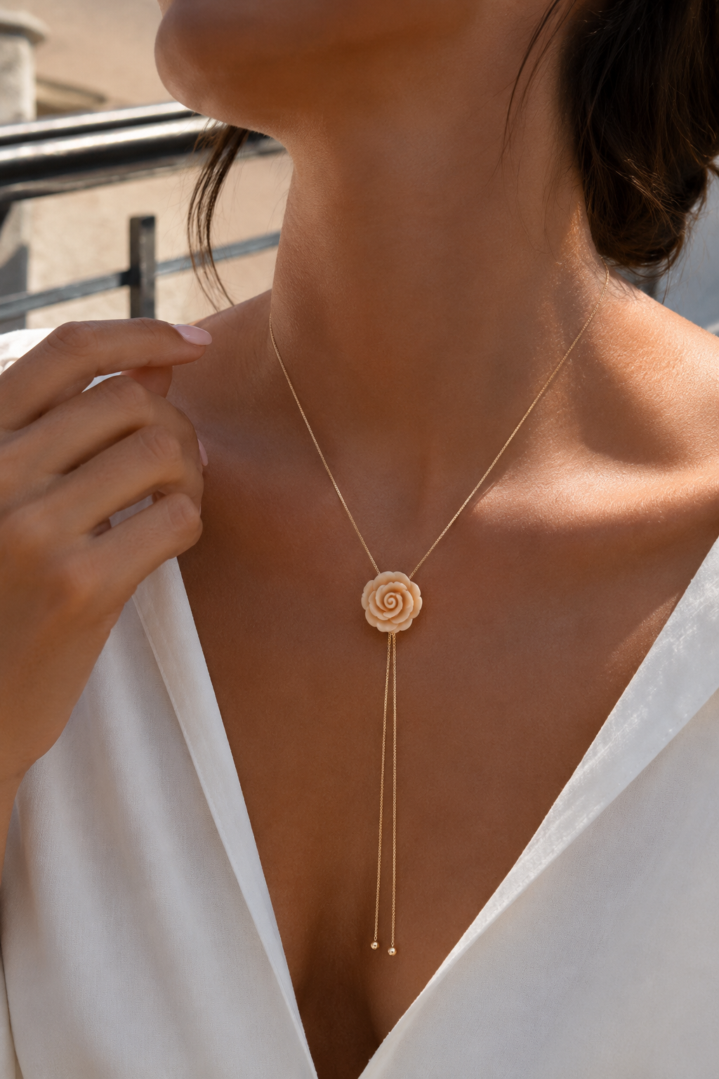 Rose Bolo Necklace