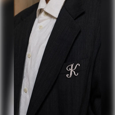 Pearl Initial "K" Brooch