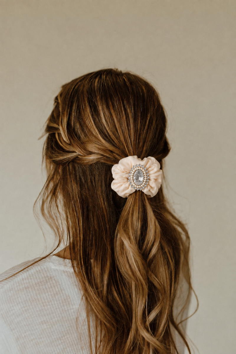 Embellished Fabric Scrunchie