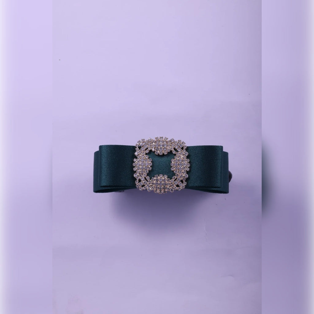Grosgrain Bow Banana Clip with Rhinestone Buckle | Vybe Global Store - Image 8