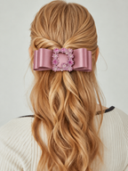 Grosgrain Bow Square Buckle Hair Clip