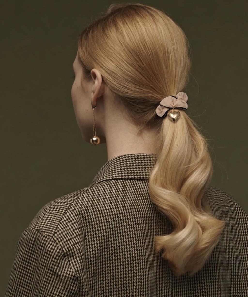 Puffy Heart Charm Scrunchie