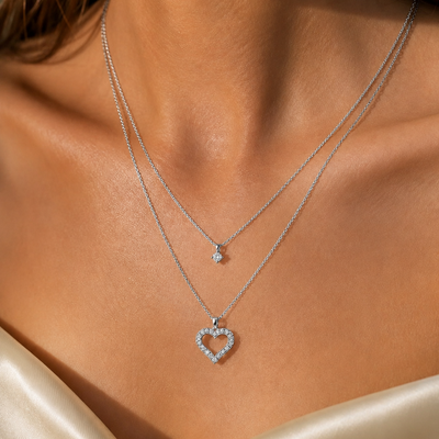 Amara Silver Heart Necklace