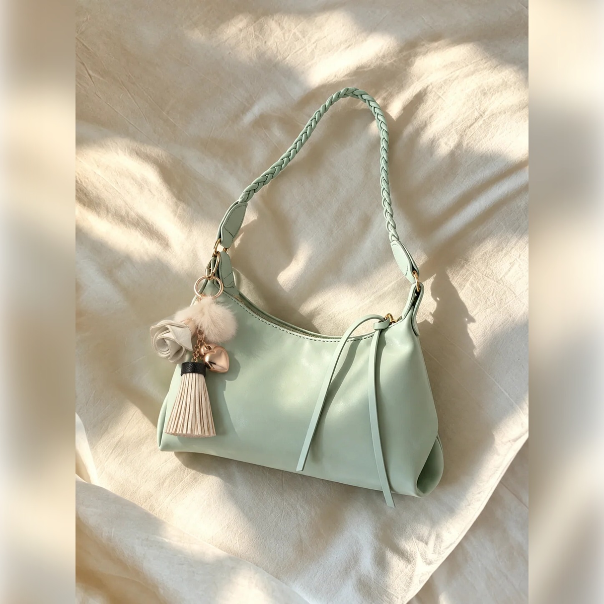 Rose Tassel Charm Keychain | Vybe Global Store - Image 5