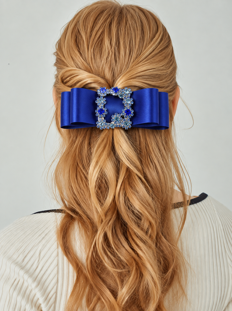 Grosgrain Bow Square Buckle Hair Clip
