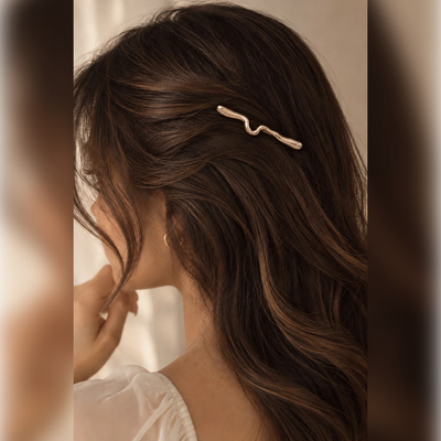 Sculptural Wavy Metallic Barrette