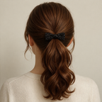 Shimmer Bow Hair Tie | Vybe Global Store - Image 3