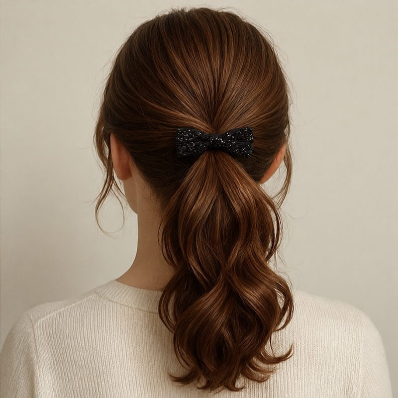 Shimmer Bow Hair Tie