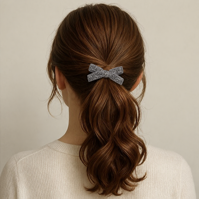 Shimmer Bow Hair Tie