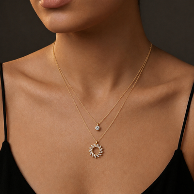 Solara Golden Sunburst Necklace