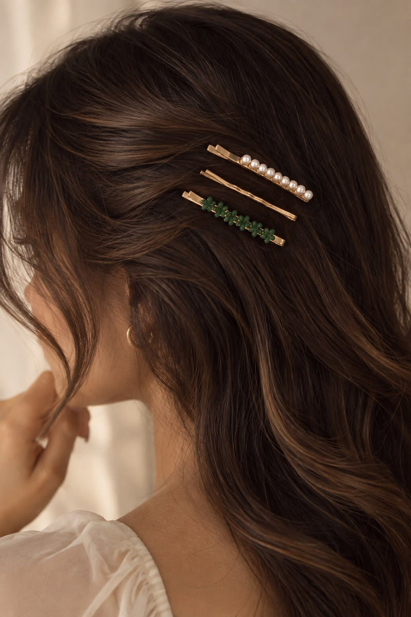 Willow Pearl & Jade Hairpin Set