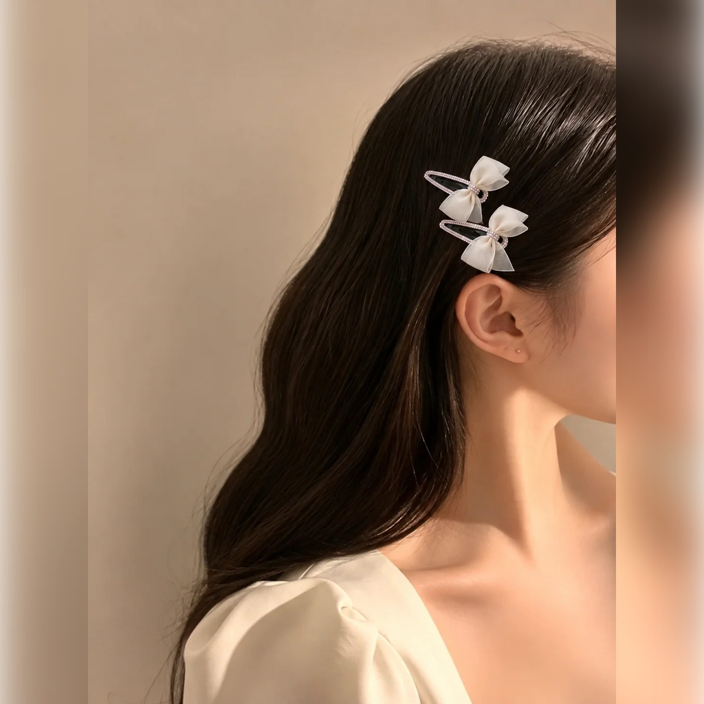 Organza Bow Snap Clip Pair | Vybe Global Store - Image 7