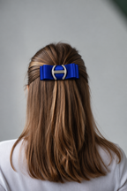 Grosgrain Bow & Curved Rhinestone Buckle Hair Clip