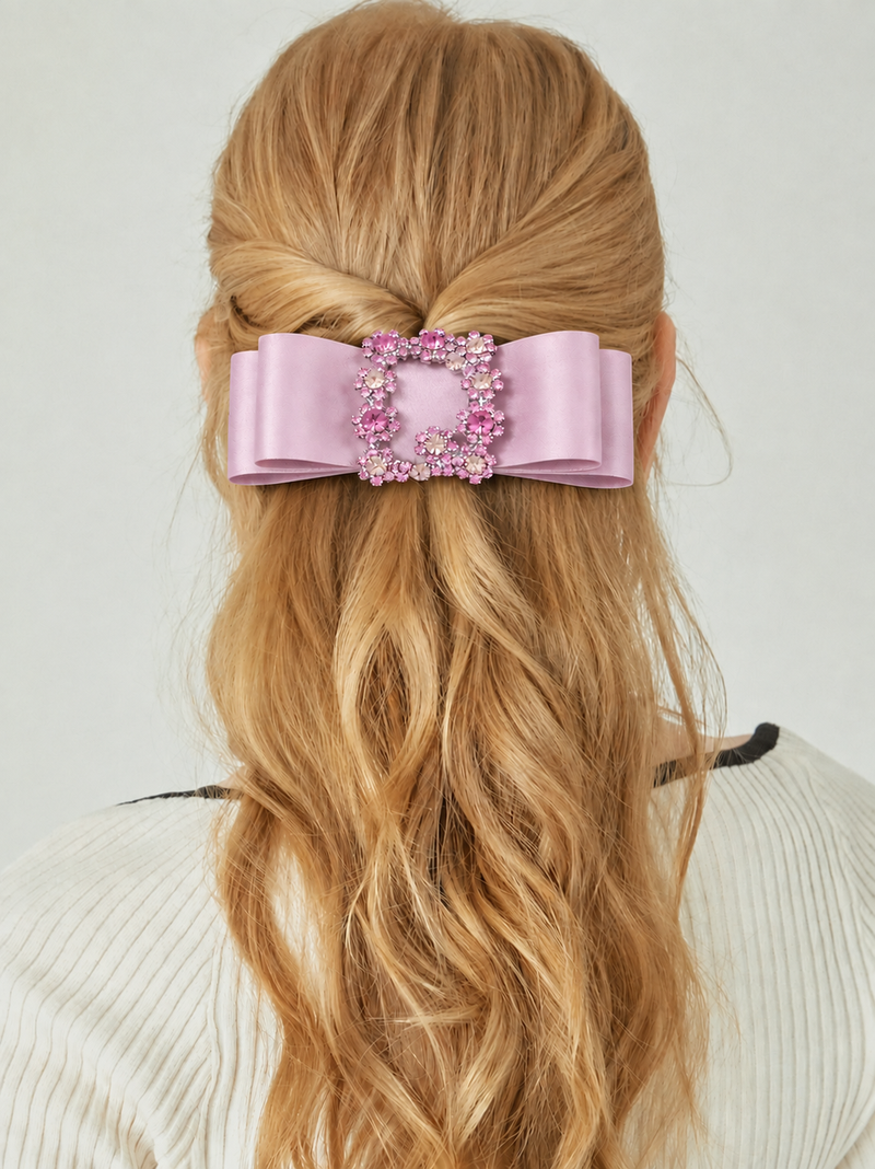 Grosgrain Bow Square Buckle Hair Clip