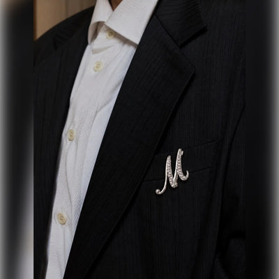 Pearl Initial "M" Brooch