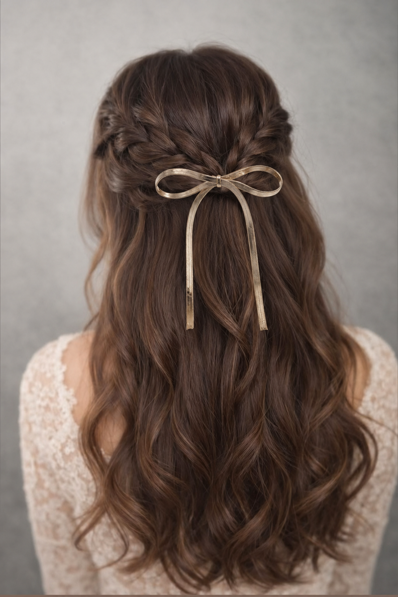 Snake Chain Bow Hair Hook Cuff