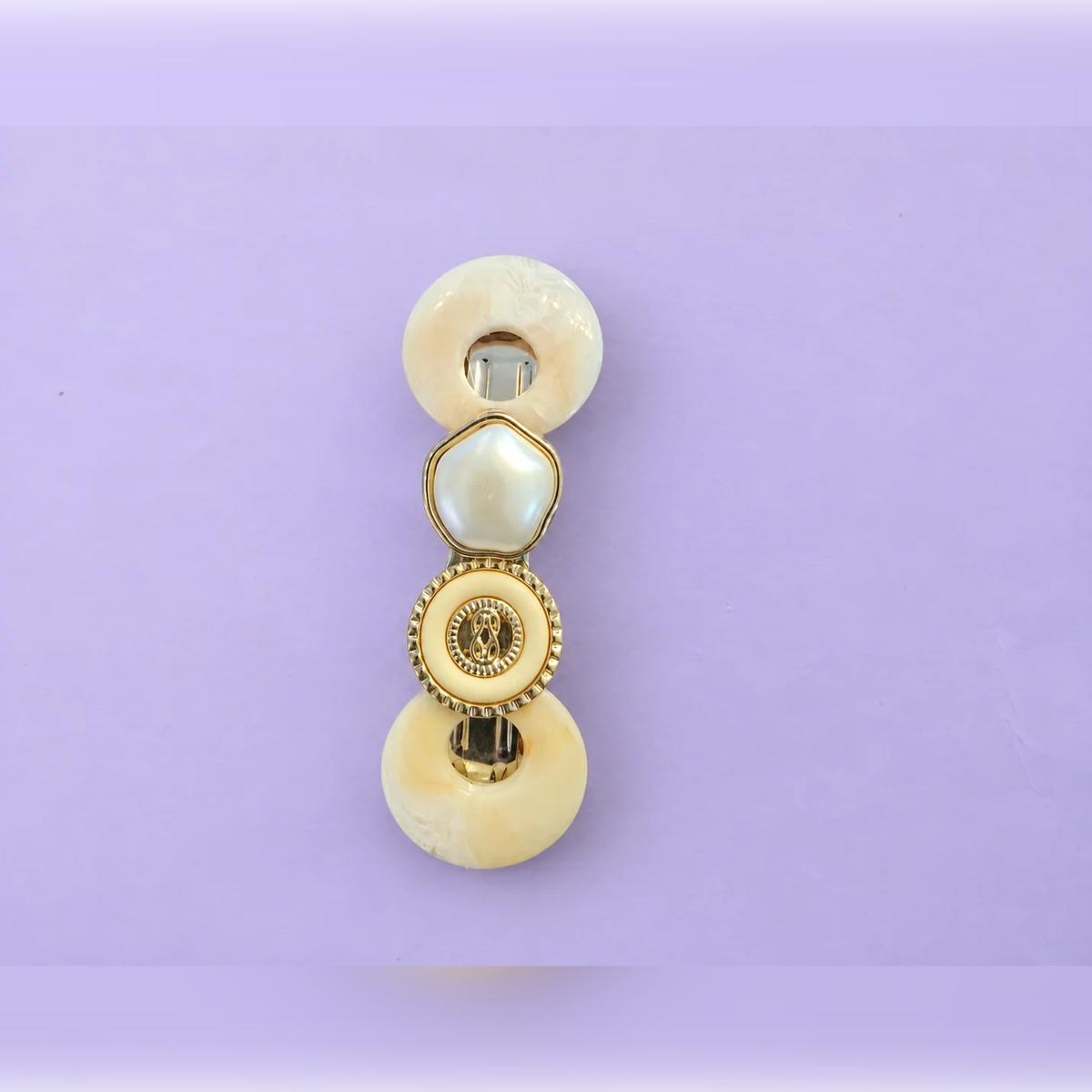 Filigree Shield & Faux Pearl Drop Hair Clip | Vybe Global Store - Image 5