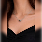 Black & Silver Enamel Striped Ball Necklace | Vybe Global Store